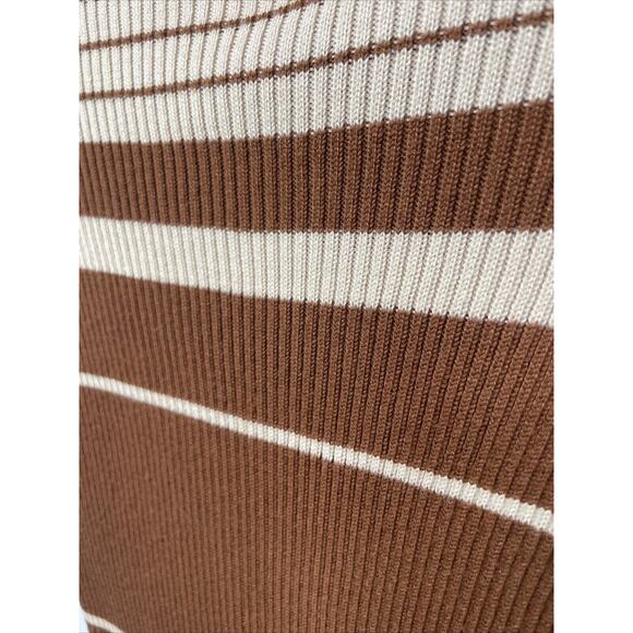 Say What Women Tab Brown Striped Sweater Dress Stretch Ribbed S Formfit Bodycon - Picture 3 of 10